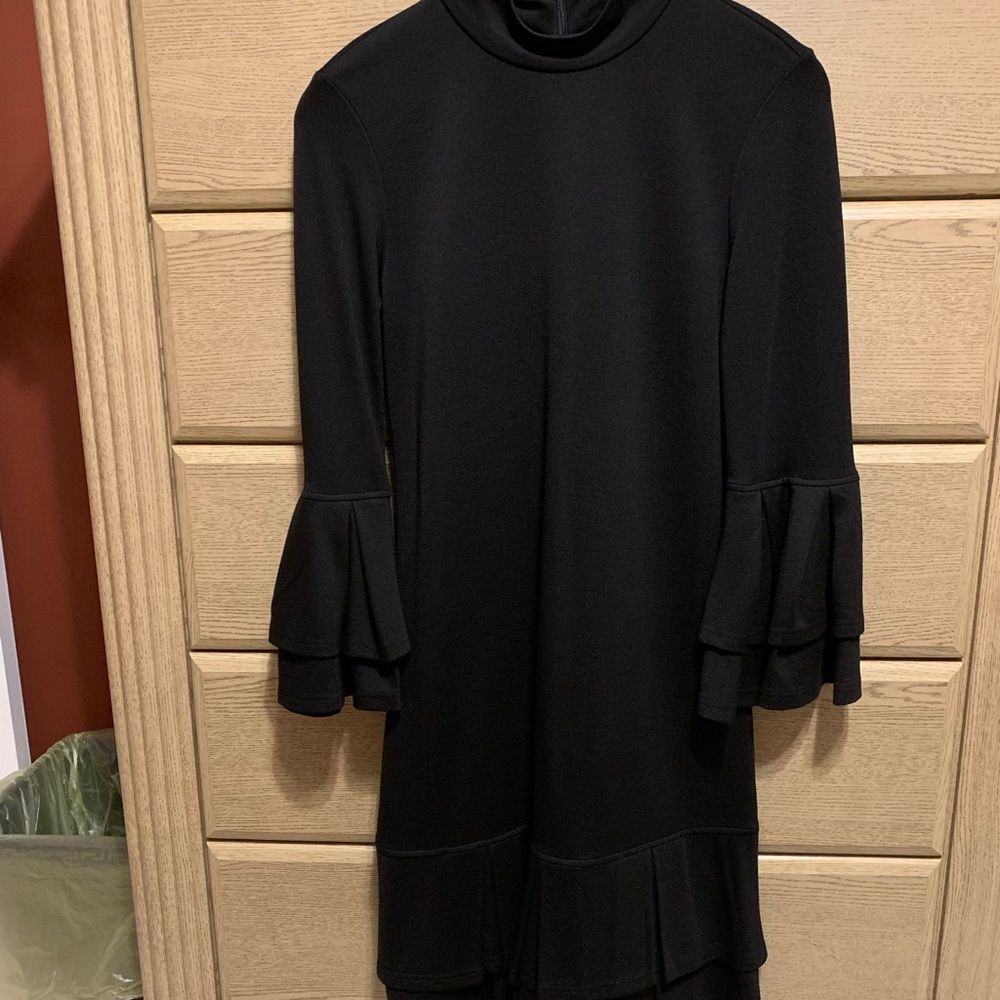 Walter Baker Black Bell Sleeve Cocktail Dress